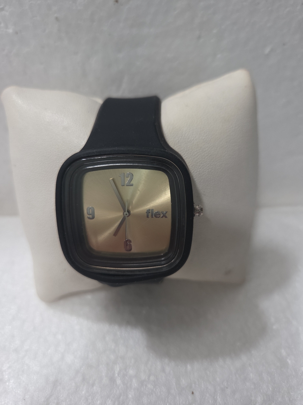 Flex Gold Dial Black Silicone Watch